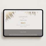 "Gilded Palm" - Wedding Website in Sand by Melinda Denison - Desktop Design