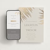 "Gilded Palm" - Wedding Website in Sand by Melinda Denison - Match Your Stationery