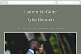 "Modern Bookmark" - Wedding Website in Cactus by Jill Means - Desktop Design