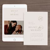 "Emblem" - Wedding Website in Champagne by Everett Paper Goods - Match Your Stationery