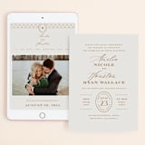 "Date Stamp" - Wedding Website in Wool by Jill Means - Match Your Stationery