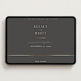 "Over Monogram" - Wedding Website in Stormy by Jessica Williams - Desktop Design