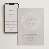 "Abundant Wreath" - Wedding Website in Fog by Pixel and Hank - Match Your Stationery