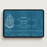 "Kantha Quilt" - Wedding Website in Indigo by Nazia Hyder - Desktop Design