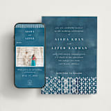 "Kantha Quilt" - Wedding Website in Indigo by Nazia Hyder - Match Your Stationery