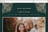 "Engraved Paisley" - Wedding Website in Cardamom by Oma N. Ramkhelawan - Desktop Design