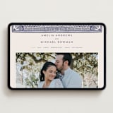 "Block Print Frame" - Wedding Website in Twilight by Katharine Watson - Desktop Design