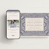 "Block Print Frame" - Wedding Website in Twilight by Katharine Watson - Match Your Stationery