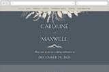 "Winter White Botanicals" - Wedding Website in Slate by Erin Deegan - Desktop Design