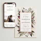 "Roses & Greenery" - Wedding Website in Aubergine by Susan Moyal - Match Your Stationery