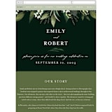 "Forest Finds" - Wedding Website in Emerald by Susan Moyal - Mobile Layout