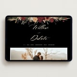 "Botanical Edge" - Wedding Website in Merlot by Susan Moyal - Desktop Design