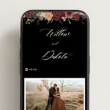 "Botanical Edge" - Wedding Website in Merlot by Susan Moyal - Mobile Layout
