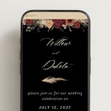 "Botanical Edge" - Wedding Website in Merlot by Susan Moyal - Mobile Layout