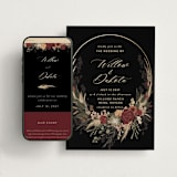 "Botanical Edge" - Wedding Website in Merlot by Susan Moyal - Match Your Stationery