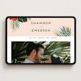 "Tropical Oasis" - Wedding Website in Coral by Joanna Griffin - Desktop Design