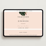 "Tropical Oasis" - Wedding Website in Coral by Joanna Griffin - Desktop Design