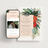 "Tropical Oasis" - Wedding Website in Coral by Joanna Griffin - Match Your Stationery