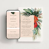 "Tropical Oasis" - Wedding Website in Coral by Joanna Griffin - Match Your Stationery