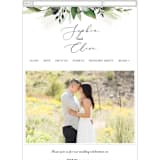"Greenery Banner" - Wedding Website in Navy by Susan Moyal - Mobile Layout
