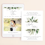 "Greenery Banner" - Wedding Website in Navy by Susan Moyal - Match Your Stationery