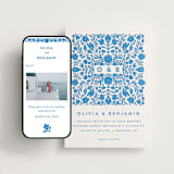 "floral stamp" - Wedding Website in Sapphire by Stephanie Hawkes - Match Your Stationery