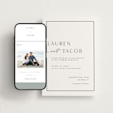 "Asymmetry" - Wedding Website in Pewter by Nicole Walsh - Match Your Stationery