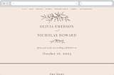 "Leafy Branch" - Wedding Website in Latte by Katherine Moynagh - Desktop Design