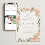 "Peony Wreath" - Wedding Website in Peach by Joanna Griffin - Match Your Stationery