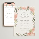 "Peony Wreath" - Wedding Website in Peach by Joanna Griffin - Match Your Stationery