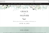 "Olivier" - Wedding Website in Olive by Bonjour Paper - Desktop Design
