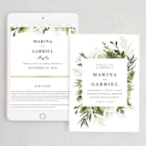 "Enchanted Greenery" - Wedding Website in Frost by Susan Moyal - Match Your Stationery