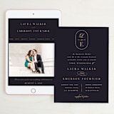 "Monogram a la Mode" - Wedding Website in Midnight by Hooray Creative - Match Your Stationery