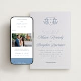 "Blue Crest" - Wedding Website in Provincial Blue by Hooray Creative - Match Your Stationery