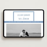 "Preston" - Wedding Website in Provincial Blue by Sara Hicks Malone - Desktop Design