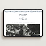 "Pressed Motif" - Wedding Website in Sapphire by Oma N. Ramkhelawan - Desktop Design