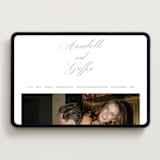 "Romantic Script" - Wedding Website in Soft Black by Susan Zinader - Desktop Design