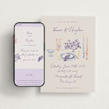 "tablescape drawing" - Wedding Website in Hydrangea by Cass Loh - Match Your Stationery