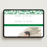 "Tropical Toile" - Wedding Website in Jade by Jenna Holcomb - Desktop Design