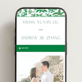 "Tropical Toile" - Wedding Website in Jade by Jenna Holcomb - Mobile Layout