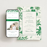 "Tropical Toile" - Wedding Website in Jade by Jenna Holcomb - Match Your Stationery