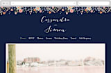 "Wildflower Crest" - Wedding Website in Navy by Alethea and Ruth - Desktop Design