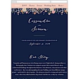 "Wildflower Crest" - Wedding Website in Navy by Alethea and Ruth - Mobile Layout