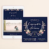 "Wildflower Crest" - Wedding Website in Navy by Alethea and Ruth - Match Your Stationery