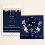 "Wildflower Crest" - Wedding Website in Navy by Alethea and Ruth - Match Your Stationery