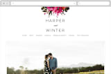 "Peeking Florals" - Wedding Website in Fuchsia by Lori Wemple - Desktop Design