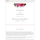 "Peeking Florals" - Wedding Website in Fuchsia by Lori Wemple - Guest Management
