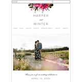 "Peeking Florals" - Wedding Website in Fuchsia by Lori Wemple - Mobile Layout