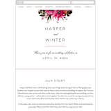 "Peeking Florals" - Wedding Website in Fuchsia by Lori Wemple - Mobile Layout