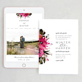 "Peeking Florals" - Wedding Website in Fuchsia by Lori Wemple - Match Your Stationery